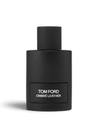 Euaden Tom Ford Ombre Leather unisex parfüm, siyah mat şişesi ve deri dokulu etiketiyle şık bir tasarım sunuyor.