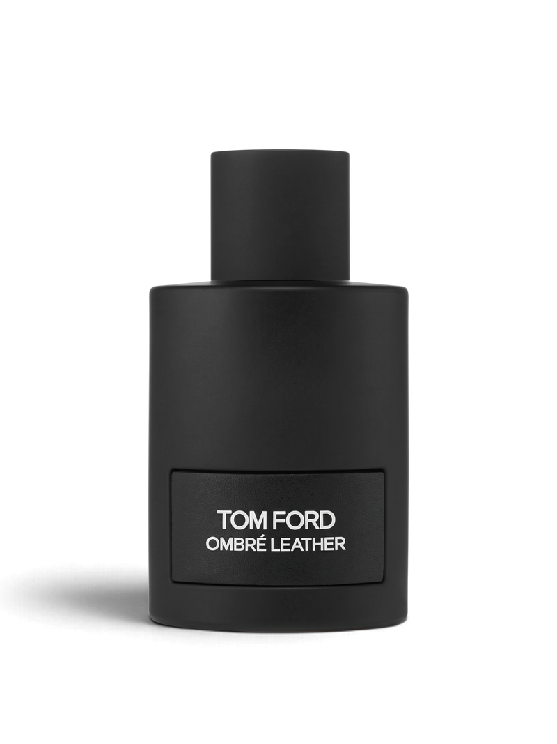 Euaden Tom Ford Ombre Leather unisex parfüm, siyah mat şişesi ve deri dokulu etiketiyle şık bir tasarım sunuyor.