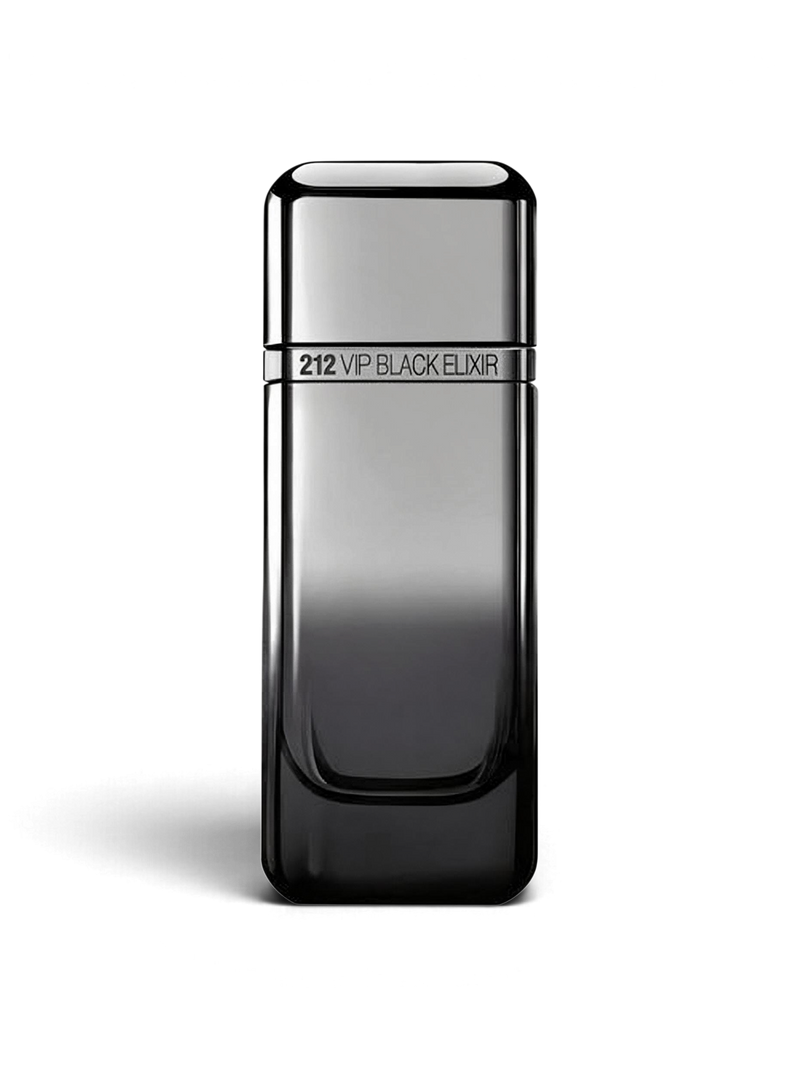 euaden Carolina Herrera 212 VIP Men Black Elixir erkek parfümü, şık siyah degrade cam şişe tasarımıyla