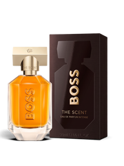euaden Hugo Boss Boss The Scent For Her Intense EDP kadın parfümü ve şık koyu kahverengi kutusu