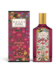 euaden Gucci Flora Gorgeous Gardenia Intense EDP 100 ml parfüm, çiçek desenli şişe ve kutu tasarımı ile