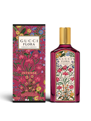 euaden Gucci Flora Gorgeous Gardenia Intense EDP 100 ml parfüm, çiçek desenli şişe ve kutu tasarımı ile