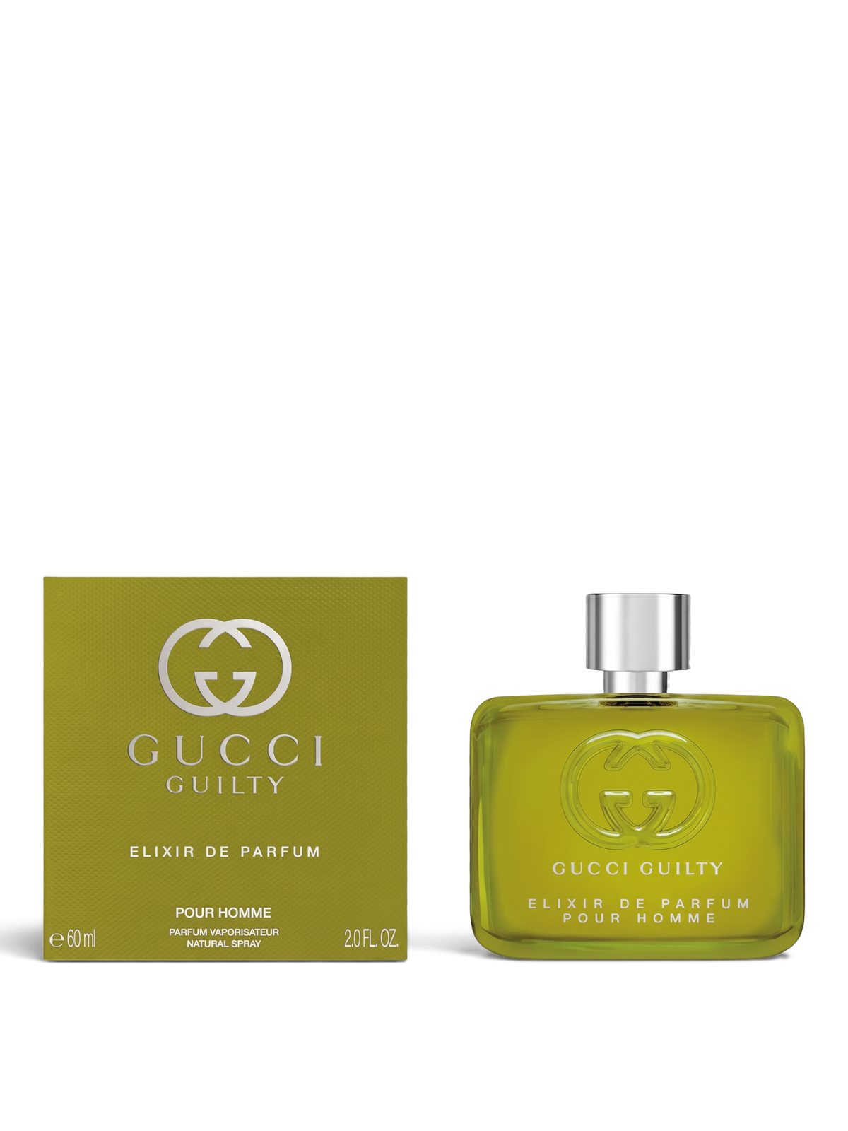 euaden Gucci Guilty Pour Homme Elixir de Parfum 60 ml erkek parfümü ve yeşil renkli şık kutusu