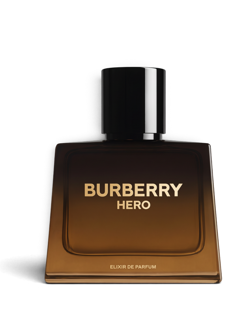 euaden Burberry Hero Elixir Parfum Intense erkek parfümü, şık koyu kahverengi cam şişesiyle 60 ml odunsu koku