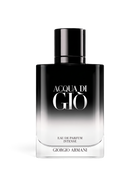 euaden Giorgio Armani Acqua Di Gio Homme EDP Intense erkek parfümü, siyah ve şeffaf geçişli şık cam şişe tasarımı.