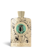 euaden Atkinsons Midnight Scented Dream unisex parfüm, altın rengi mermer desenli şişesi ve zarif lale logolu etiketiyle