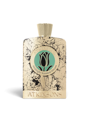 euaden Atkinsons Midnight Scented Dream unisex parfüm, altın rengi mermer desenli şişesi ve zarif lale logolu etiketiyle