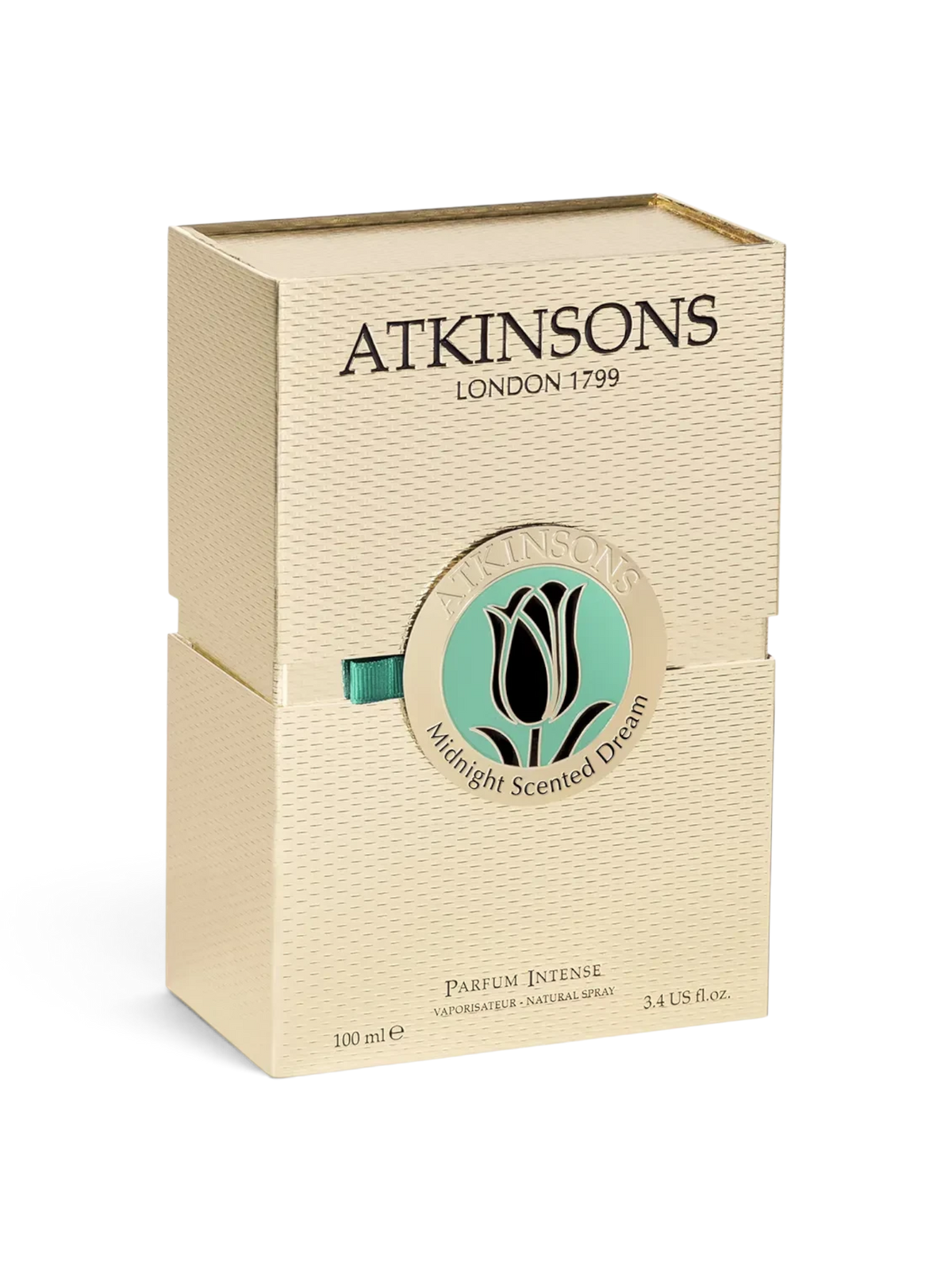 euaden Atkinsons Midnight Scented Dream unisex parfüm 100 ml, şık krem rengi kutusu ve zarif lale amblemi ile.