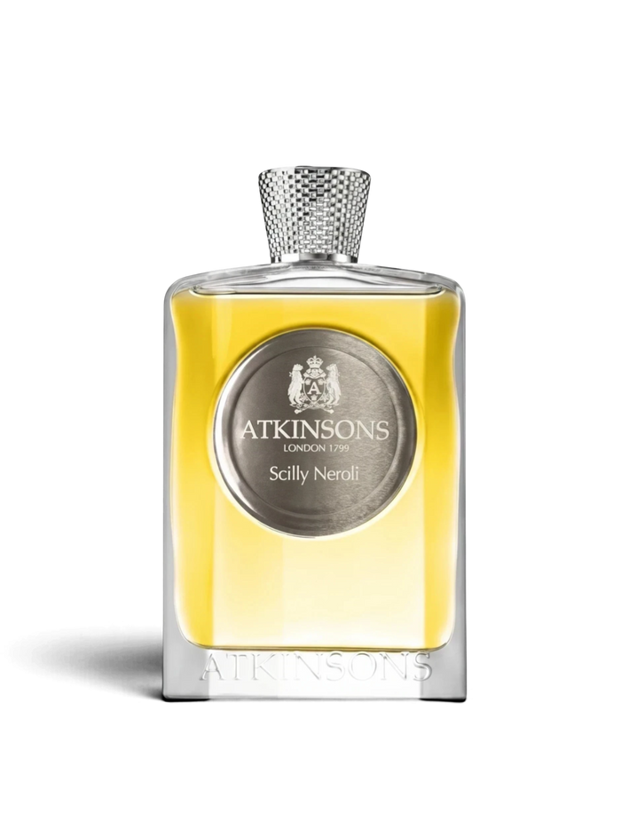 euaden Atkinsons Scilly Neroli unisex parfüm, şık cam şişesinde sarı renkli ferahlatıcı narenciye kokusu