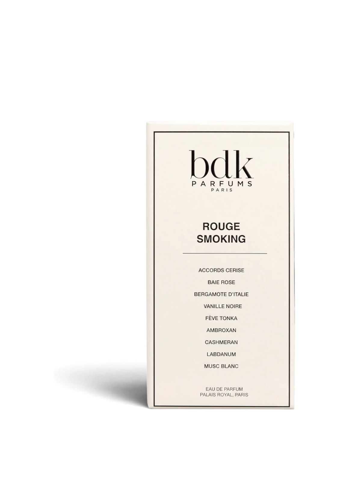 euaden BDK Parfums Rouge Smoking unisex parfüm kutusu, beyaz arka plan üzerinde minimalist ve şık tasarım