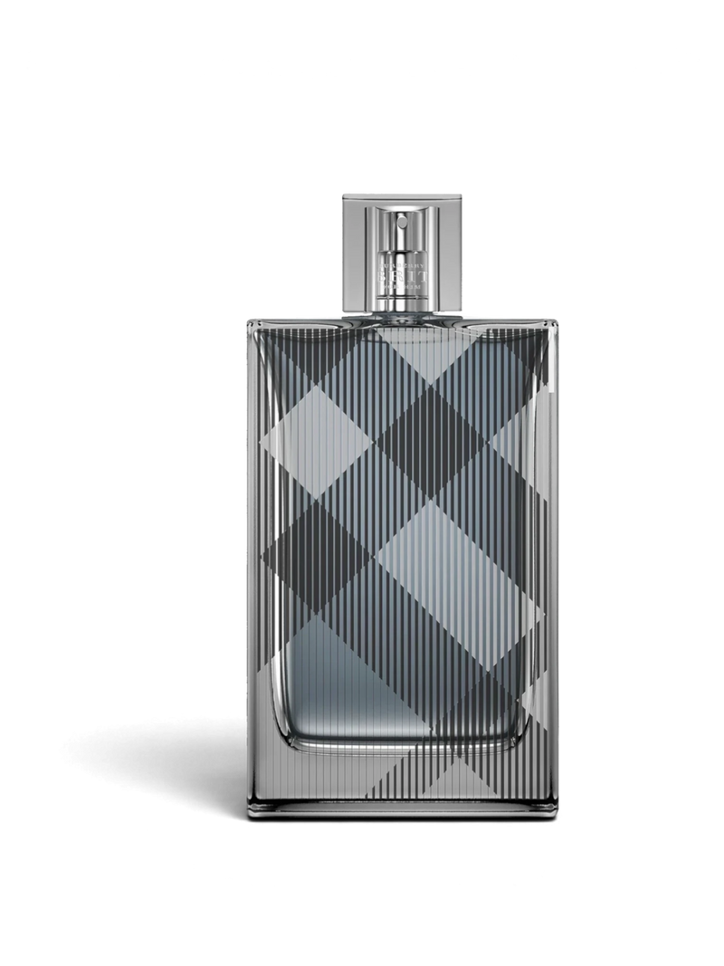euaden Burberry Brit Men EDT 100 ml erkek parfümü, ikonik ekose desenli şık cam şişesiyle modern ve maskülen bir tasarım.