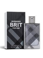 Euaden Burberry Brit Men EDT 100 ml erkek parfümü, ikonik ekose desenli şişesi ve kutusu ile şık bir sunumda.
