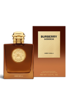 euaden Burberry Goddess 100 ml amber vanilya notalı kadın parfümü ve şık kahverengi cam şişesi