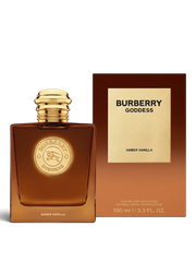 euaden Burberry Goddess 100 ml amber vanilya notalı kadın parfümü ve şık kahverengi cam şişesi