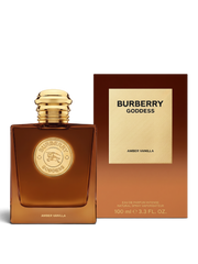euaden Burberry Goddess 100 ml amber vanilya notalı kadın parfümü ve şık kahverengi cam şişesi