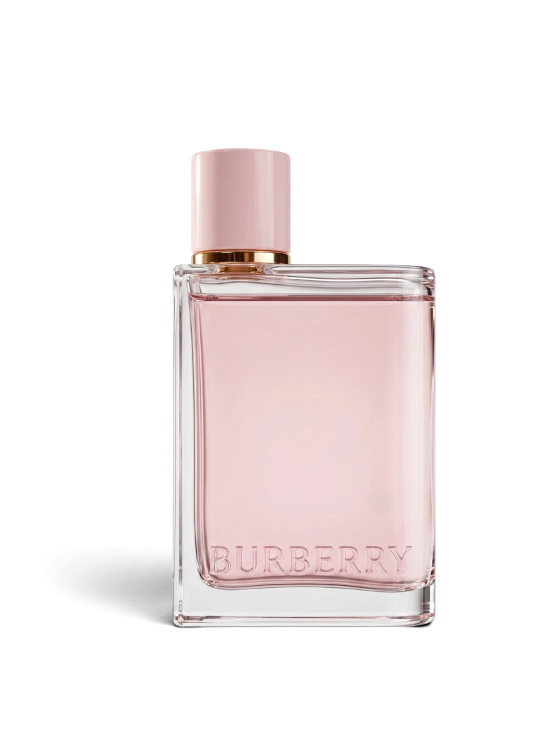 euaden Burberry Her Elixir kadın parfümü, pembe kapaklı şık cam şişesiyle 100 ml gurme ve çiçeksi koku tasarımı