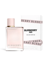 euaden Burberry Her kadın parfümü, şık cam şişesi ve beyaz kutusu ile meyvemsi ve çiçeksi notalara sahip EDP