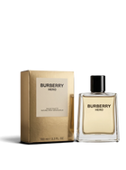Euaden Burberry Hero erkek parfümü, şık cam şişesi ve altın rengi kutusu ile birlikte sunulan odunsu ferah koku.