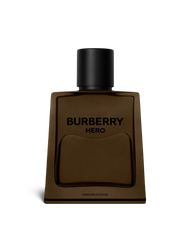 euaden Burberry Hero Intense erkek parfümü, koyu kahverengi cam şişesi ve siyah kapağı ile şık tasarım