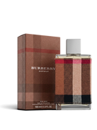 euaden Burberry London erkek parfümü 100 ml, ikonik ekose desenli kumaş kaplamalı şişe ve uyumlu kutusu ile