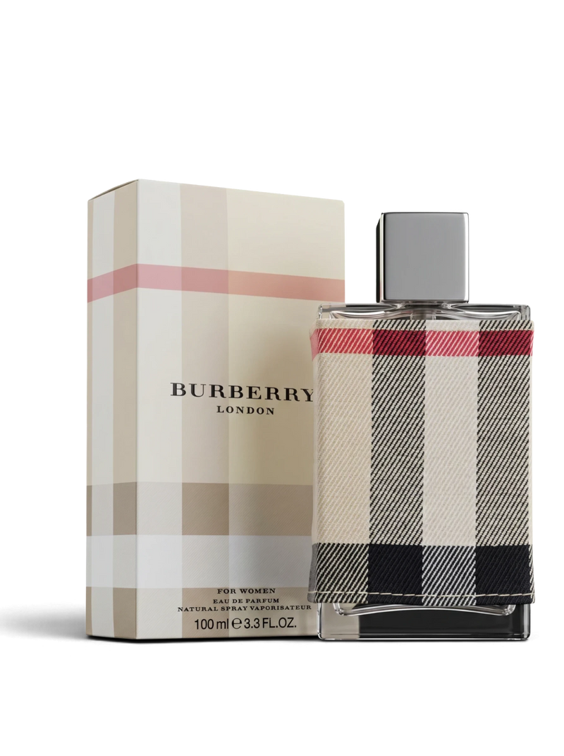 euaden Burberry London kadın parfümü, ikonik ekose desenli şişesi ve kutusu ile 100 ml çiçeksi EDP