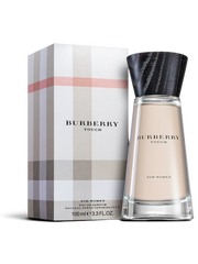 Euaden Burberry Touch Woman EDP 100 ml parfüm şişesi ve ikonik ekose desenli kutusu