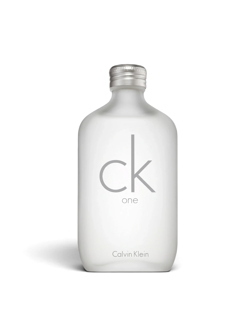 euaden Calvin Klein CK One unisex parfüm, ikonik buzlu cam şişesi ve minimalist tasarımıyla ferahlatıcı bir koku