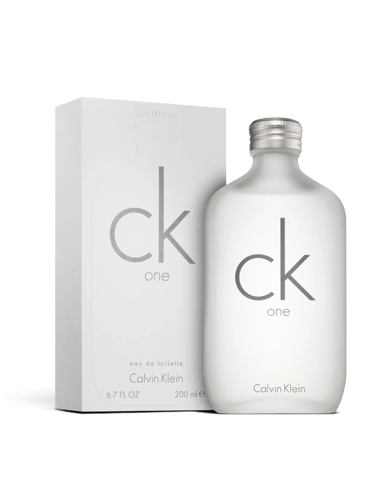 euaden Calvin Klein CK One unisex parfüm, ikonik buzlu cam şişesi ve beyaz kutusu ile ferah narenciye kokusu.