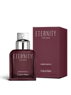 Euaden Calvin Klein Eternity Amber Essence erkek parfümü, koyu bordo cam şişesi ve uyumlu kutusu ile 100 ml