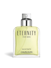 Euaden Calvin Klein Eternity Men EDT 100 ml erkek parfümü, şeffaf cam şişede açık sarı renkli aromatik koku.