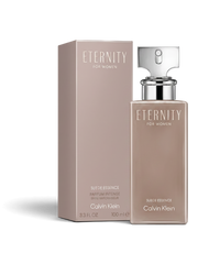 euaden Calvin Klein Eternity Suede Essence kadın parfümü, 100 ml şık bej şişesi ve uyumlu kutusu ile