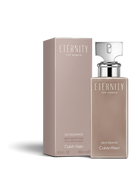 euaden Calvin Klein Eternity Suede Essence kadın parfümü, 100 ml şık bej şişesi ve uyumlu kutusu ile