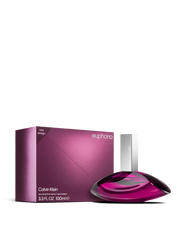 Euaden Calvin Klein Euphoria kadın parfümü, mor cam şişesi ve şık kutu tasarımıyla 100 ml edp