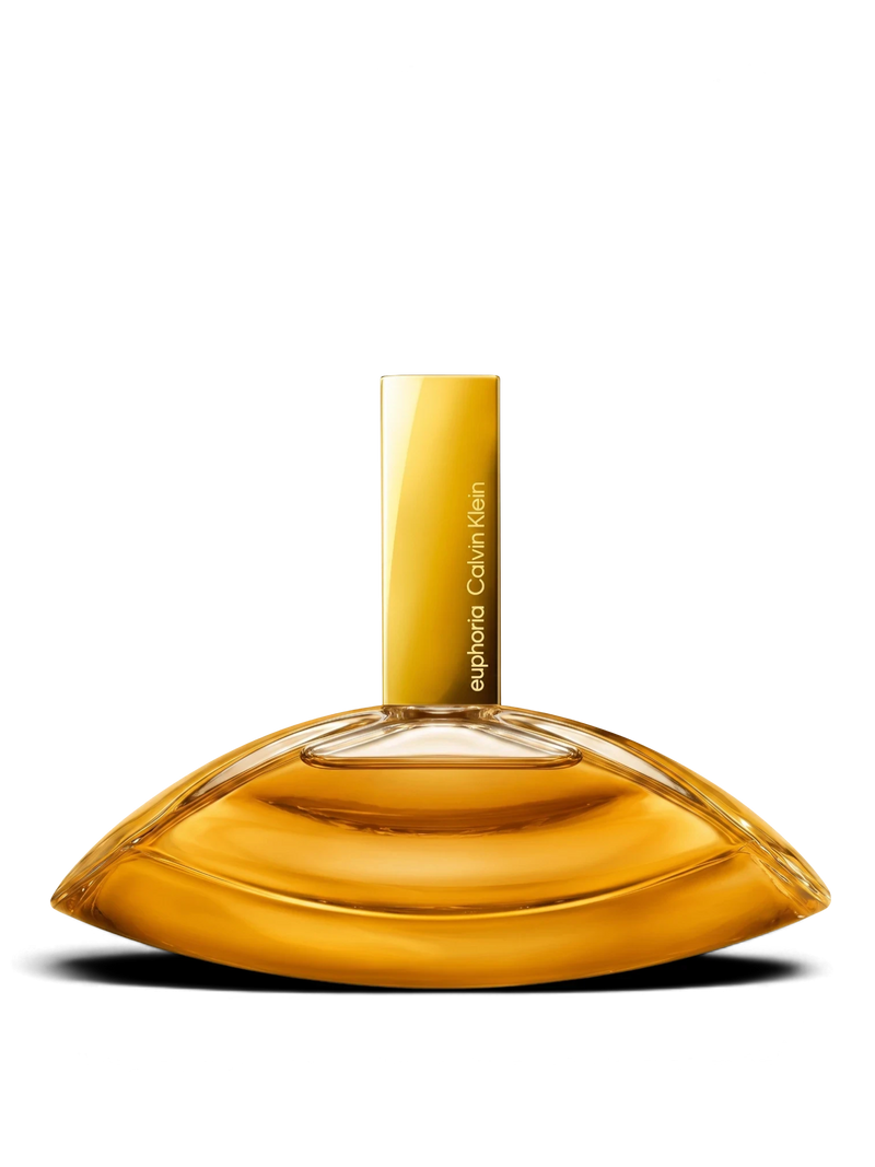 euaden Calvin Klein Euphoria Solar Elixir kadın parfümü, altın rengi cam şişesi ve zarif tasarımıyla
