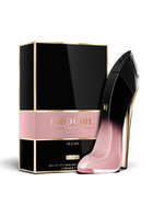 euaden tarafından sunulan, pembe ve siyah renkli ikonik stiletto şişeli Carolina Herrera Good Girl Blush Elixir parfüm
