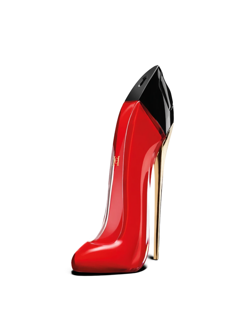 euaden tarafından sunulan, ikonik stiletto tasarımlı kırmızı şişeli Carolina Herrera Good Girl kadın parfümü
