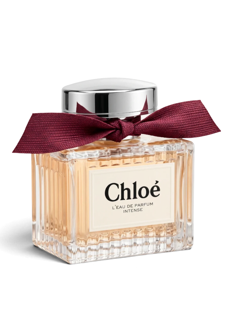 euaden Chloé L'Eau De Parfum Intense kadın parfümü, bordo kurdele detaylı şık cam şişesiyle