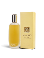 euaden Clinique Aromatics Elixir 100 ml kadın parfümü, şık buzlu cam şişesi ve altın sarısı kutusuyla