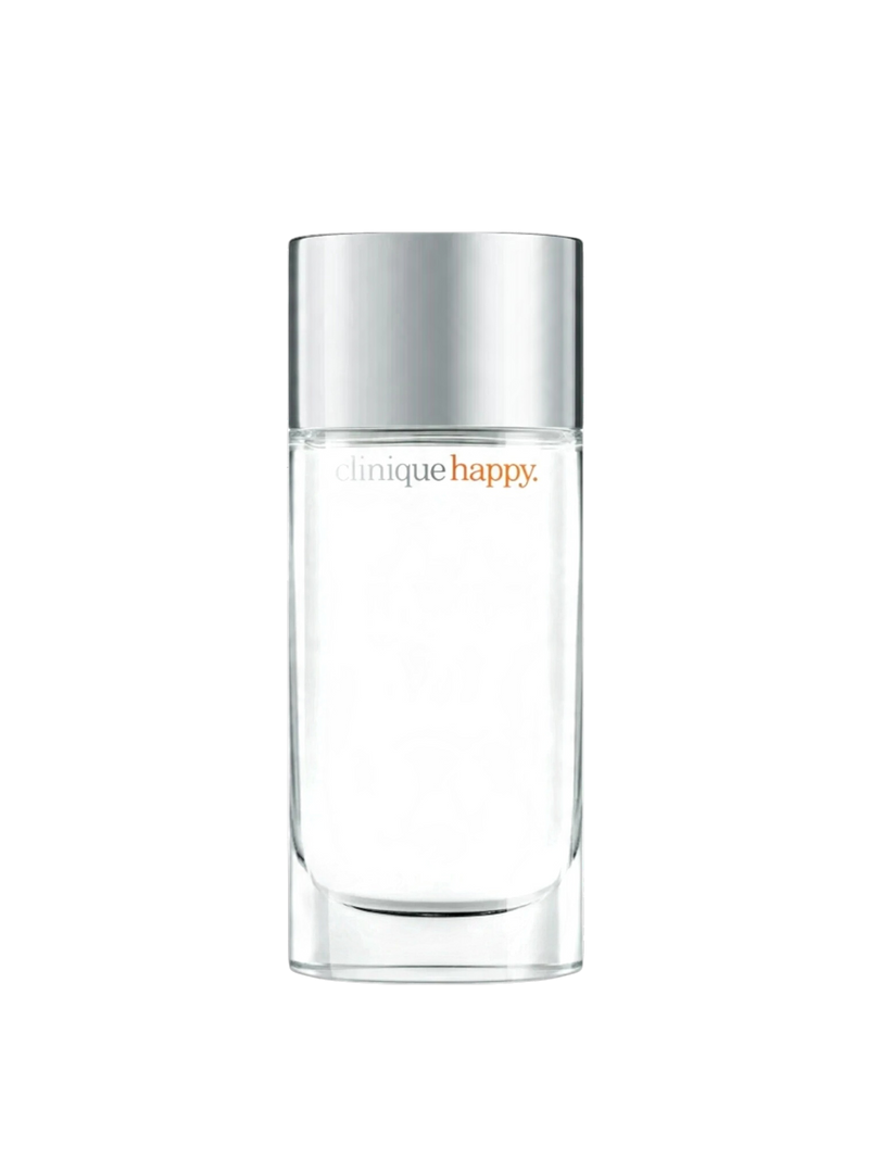 euaden Clinique Happy kadın parfümü 100 ml şeffaf cam şişe ve gümüş kapaklı narenciye kokusu