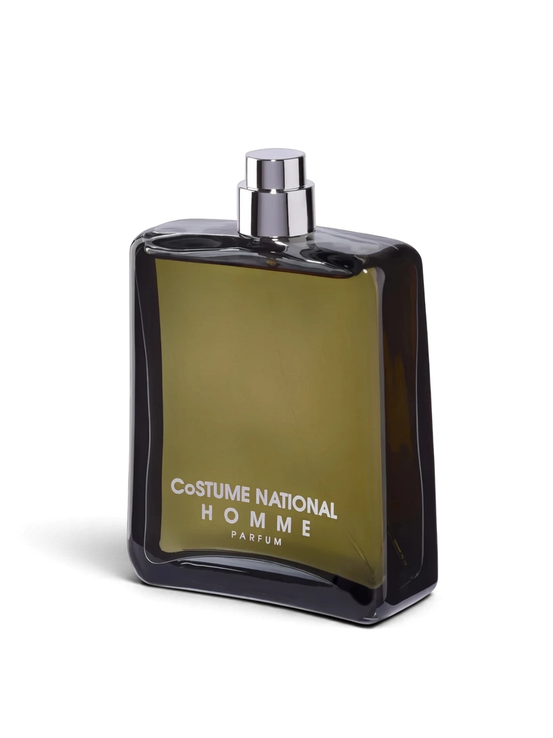 euaden Costume National Homme Parfum 100 ml erkek parfümü, şık ve minimalist koyu renkli cam şişe tasarımı