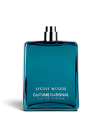 euaden Costume National Secret Woods unisex parfüm, şık ve modern tasarımlı koyu turkuaz cam şişede 100 ml EDP