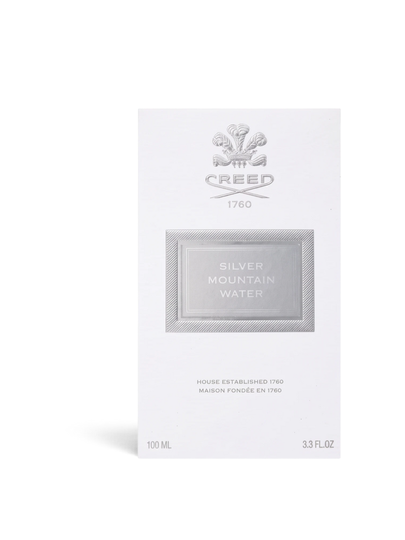 euaden CREED Silver Mountain Water 100 ml unisex parfüm kutusu, beyaz ve gümüş detaylı şık tasarım