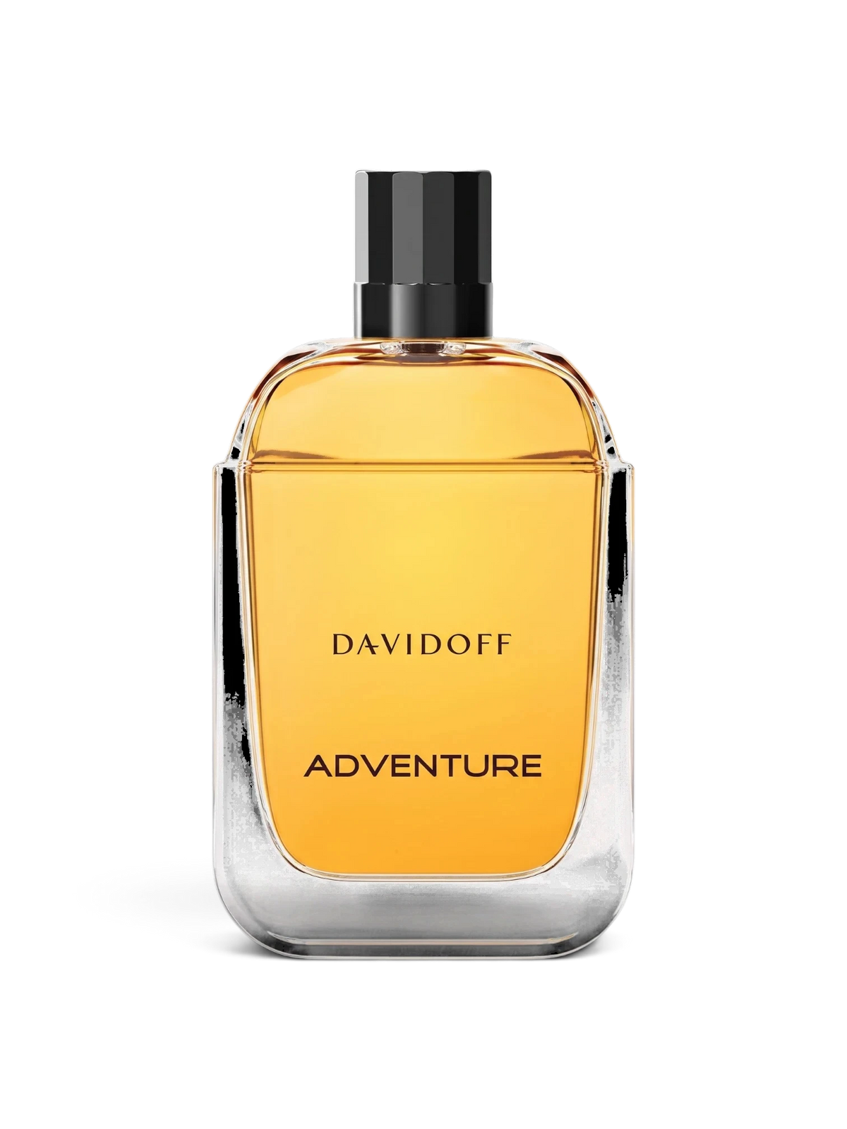 euaden Davidoff Adventure erkek parfümü, kehribar rengi cam şişesi ve siyah kapağı ile 100 ml EDT