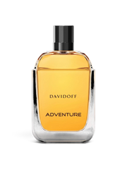 euaden Davidoff Adventure erkek parfümü, kehribar rengi cam şişesi ve siyah kapağı ile 100 ml EDT