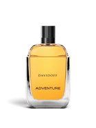 euaden Davidoff Adventure erkek parfümü, kehribar rengi cam şişesi ve siyah kapağı ile 100 ml EDT