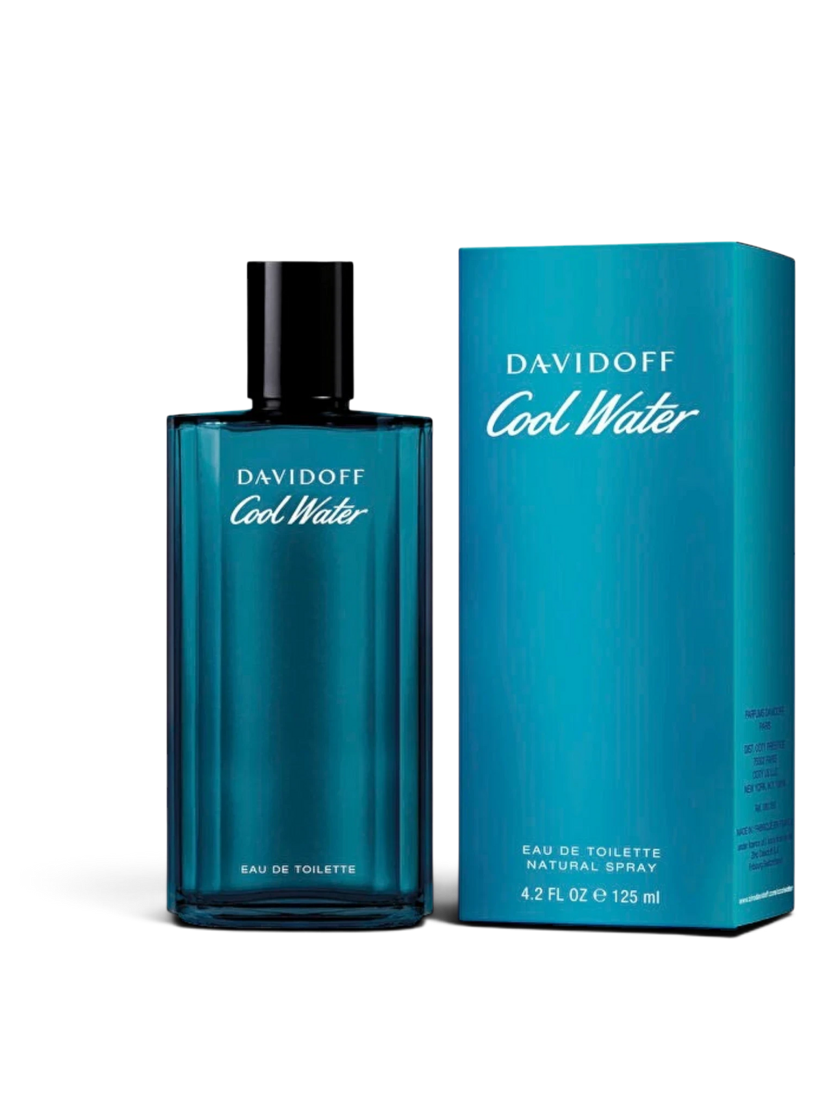 euaden Davidoff Cool Water erkek parfümü, ikonik mavi cam şişesi ve kutusu ile ferah deniz notalı EDT kokusu