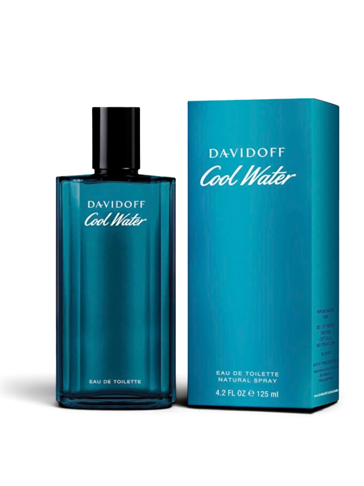 euaden Davidoff Cool Water erkek parfümü, ikonik mavi cam şişesi ve kutusu ile ferah deniz notalı EDT kokusu