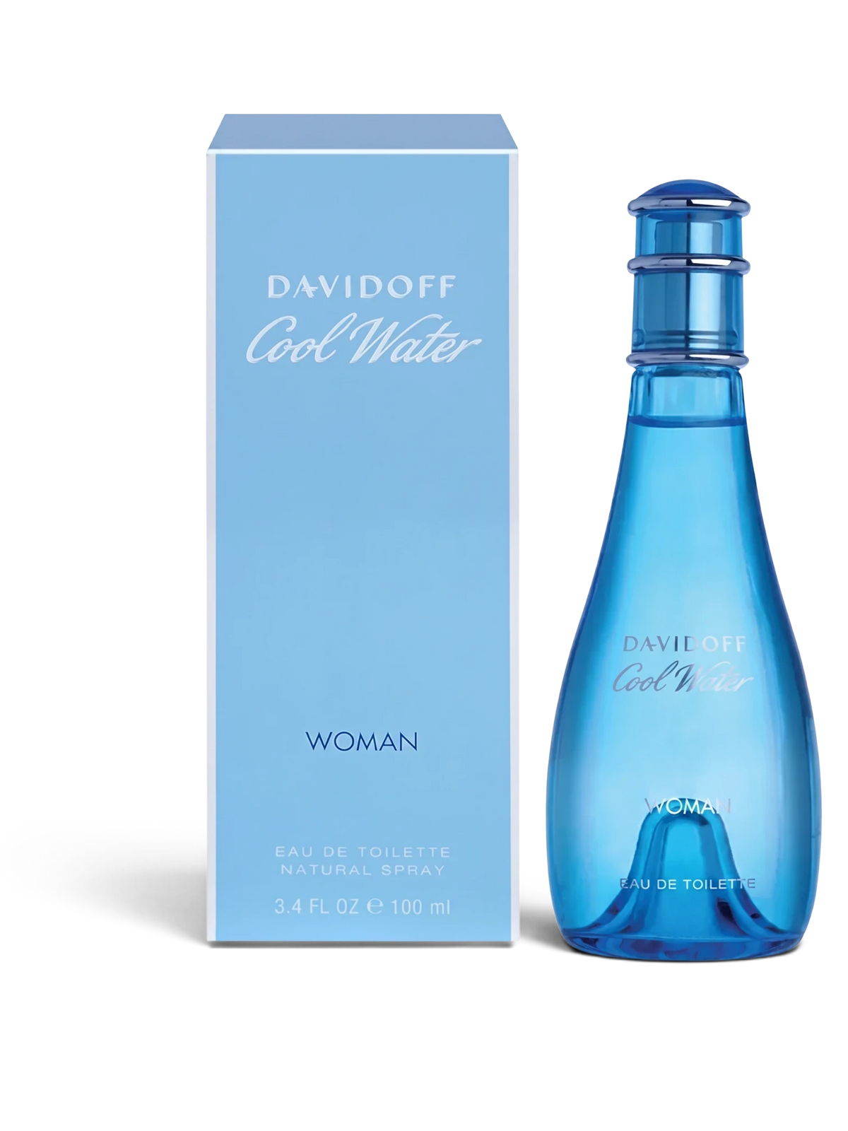 euaden Davidoff Cool Water Woman 100 ml açık mavi cam şişeli ferah ve çiçeksi kadın parfümü
