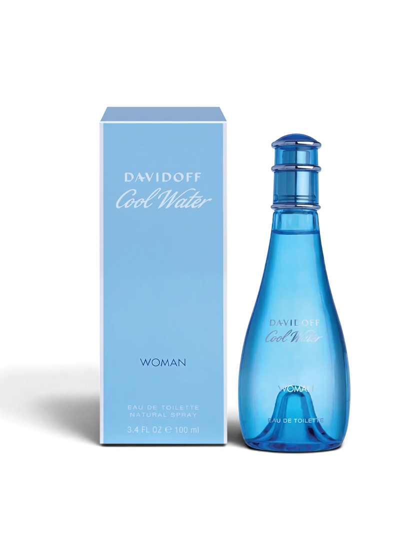 euaden Davidoff Cool Water Woman 100 ml açık mavi cam şişeli ferah ve çiçeksi kadın parfümü