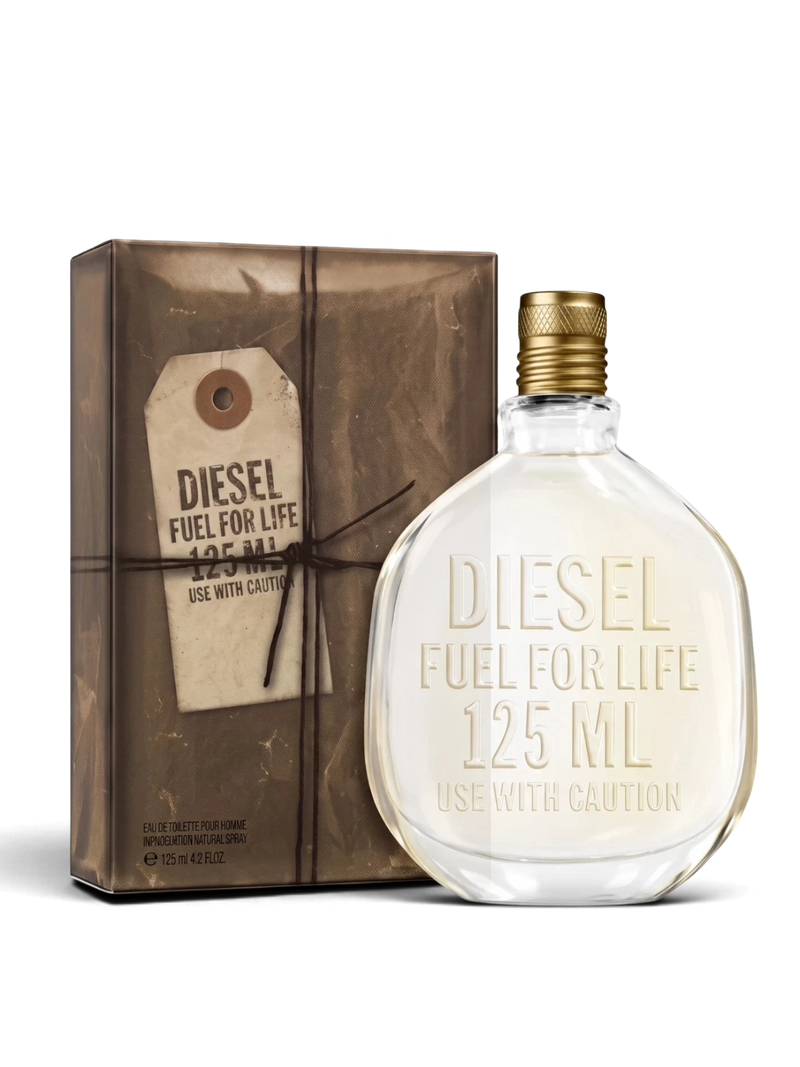 euaden DIESEL Fuel For Life erkek parfümü, 125 ml şık cam şişesi ve özel tasarım kutusu ile birlikte